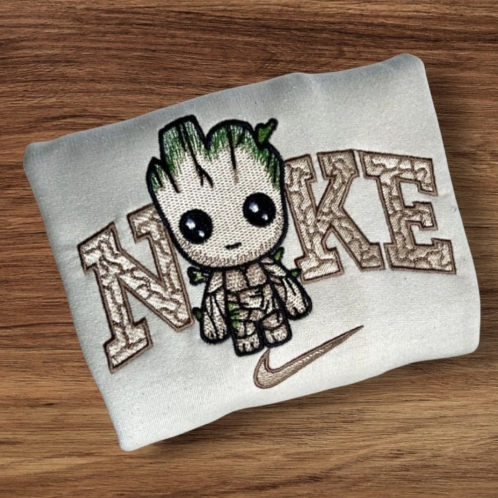 Nike White and Brown Groot Sweatshirt